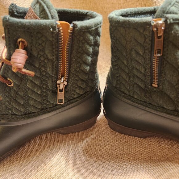 Sperry Saltwater Quilted Duck Boots Green Women's Size 7.5 Original Price $130 - Picture 10 of 16